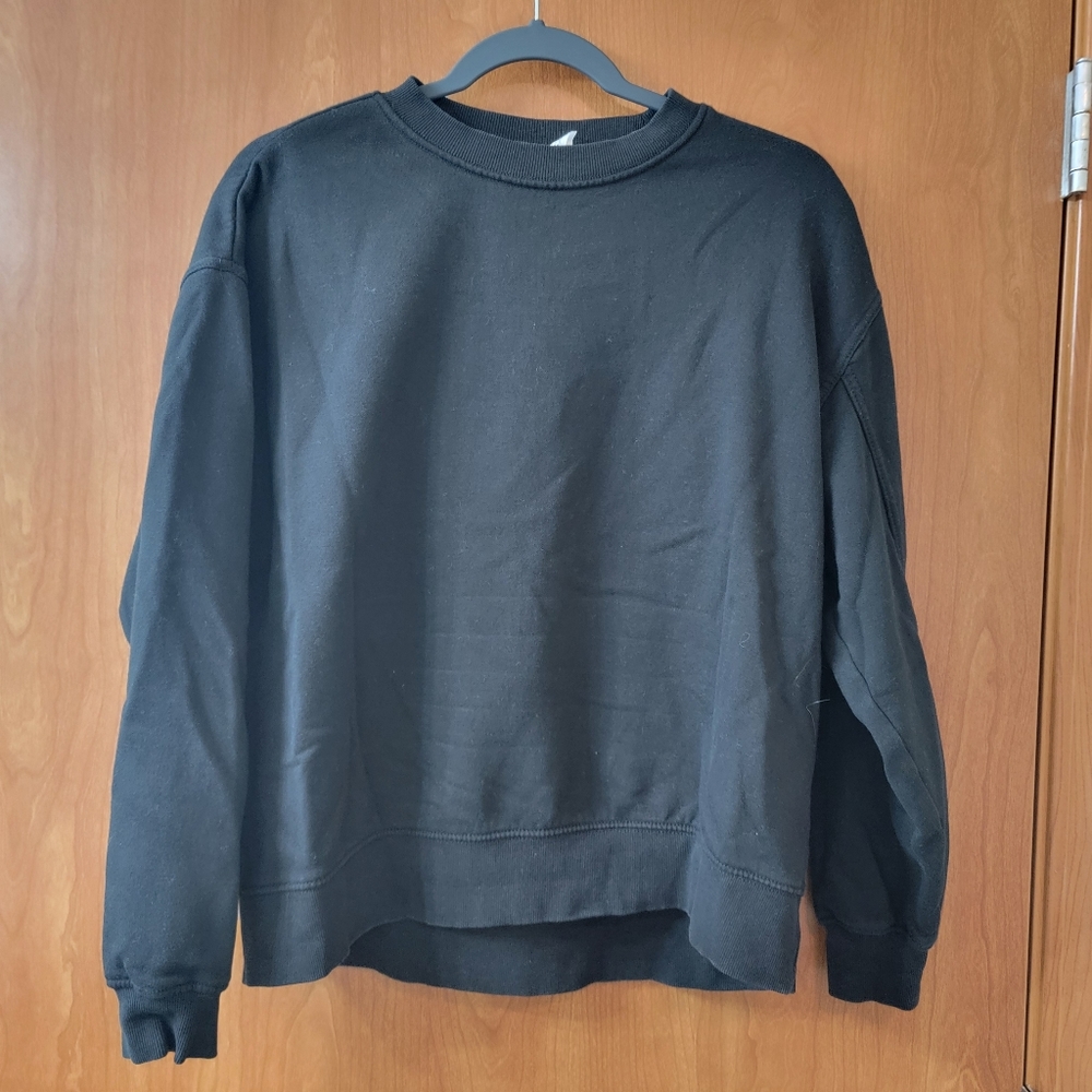 H&M Black Oversized Crewneck Sweatshirt Size XS
